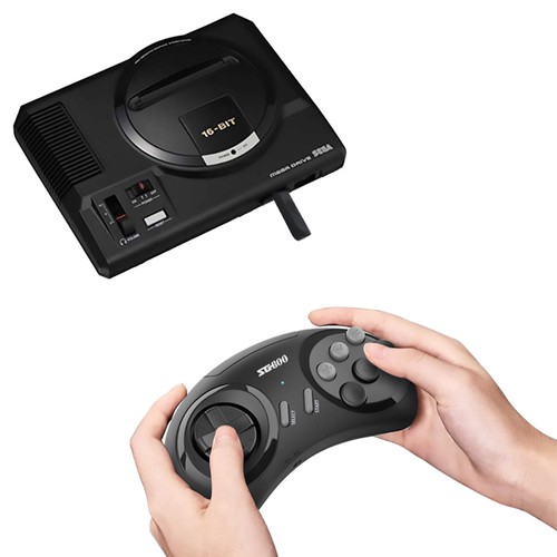 Powkiddy SG800 HD videospelskonsol 688 spel i en SFC Retro 2.4G med två trådlösa handtag - svart