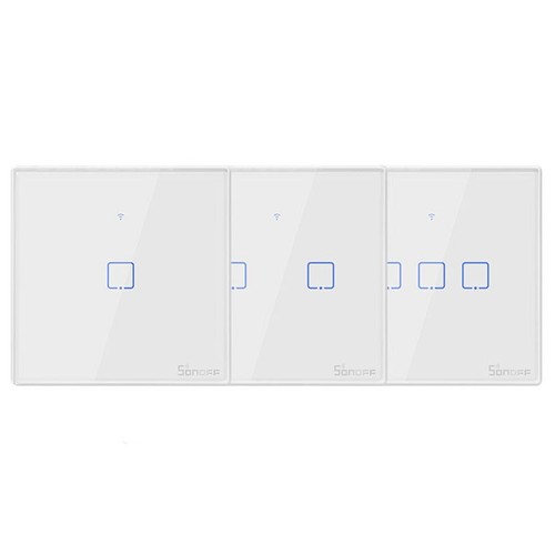 SONOFF T1EU3C-TX 3 Gang Smart WiFi Vägglampa Switch Google Home/Alexa