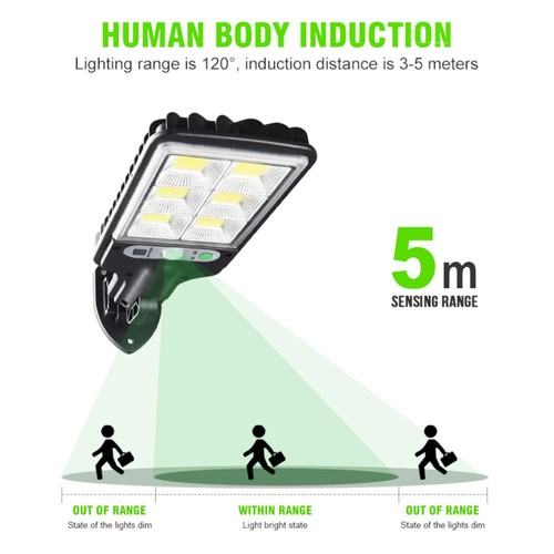 616A 18LED Solar LED-vägglampa med människokroppsinduktion för trädgård och utomhus