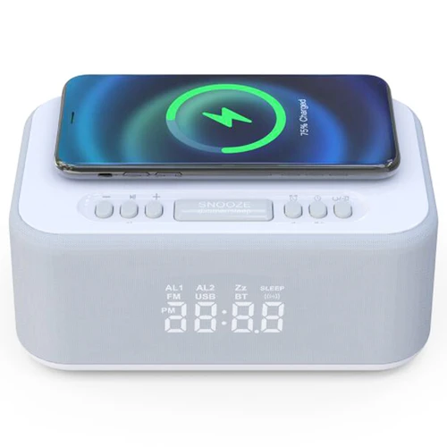 KIMIUP 101 Desktop Wireless Charging Bluetooth Speaker LED Alarm Clock