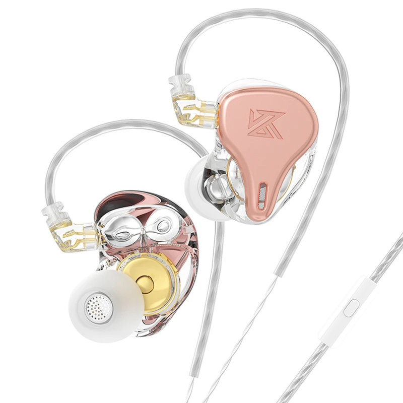 KZ DQ6S Metal Wired Earphones In Ear with Mic Pink