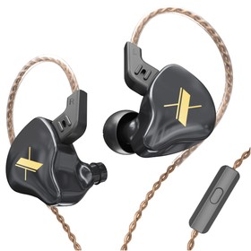 KZ EDX avec micro filaire écouteur intra-auriculaire noir