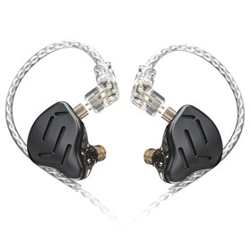 KZ ZAX Przewodowe słuchawki 1DD + 7BA HiFi Bass z mikrofonem, czarne