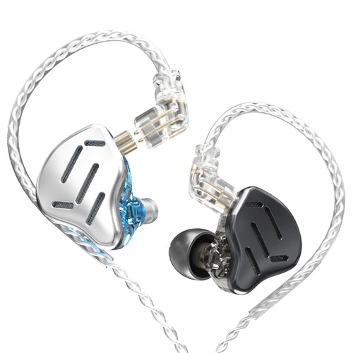 KZ ZAX In-Ear-Ohrhörer mit Kabel 1DD+7BA HiFi-Bass-Monitor-Headset Hybrid-Technologie mit Geräuschunterdrückung und Mikrofon – Schwarz