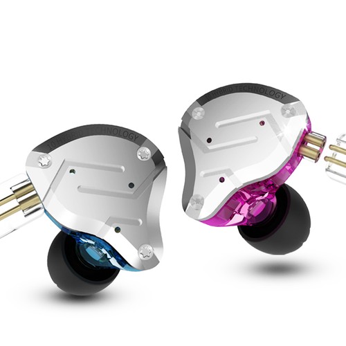 KZ ZS10 Pro Kabelgebundener Kopfhörer 4BA+1DD Hybrid-Technologie In-Ear-HiFi-Bass-Game-Headset mit Mikrofon – Lila