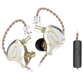KZ ZS10 Pro Écouteur filaire 4BA + 1DD Technologie hybride Casque de jeu HiFi basse avec micro  Or scintillant