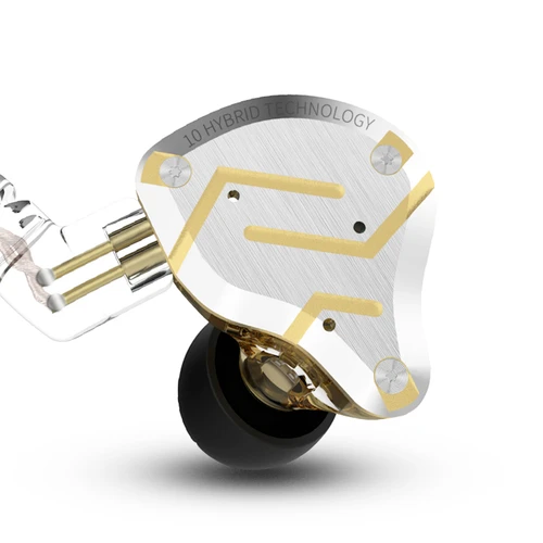 KZ ZS10 Pro Wired Earphone Hybrid Technology with Mic Glittering Gold