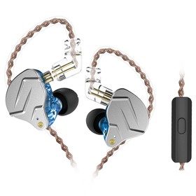Kabelová sluchátka KZ ZSN Pro s modrým mikrofonem
