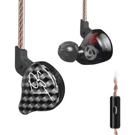 KZ ZST Écouteurs filaires à technologie hybride Casque intraauriculaire à réduction de bruit avec micro  Noir