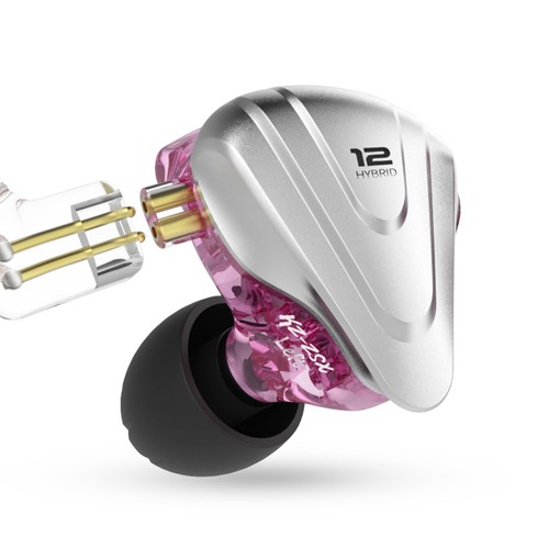 KZ ZSX Terminator In-Ear-Ohrhörer aus Metall, 12 Einheiten Hybrid 5BA + 1DD HIFI-Bass-Ohrhörer mit Mikrofon – Lila