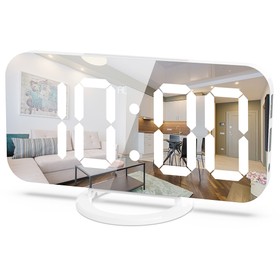 Digital LED Clock Large Display 3 Levels Brightness White