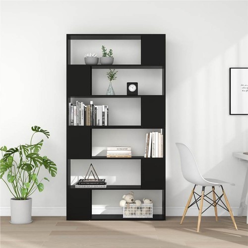 Bücherschrank-Raumteiler Schwarz 100x24x188 cm
