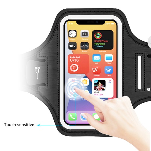 Fitness Running Armband Handytasche wasserdicht, 5,8 Zoll für iPhone 11 Pro/12 mini - Schwarz