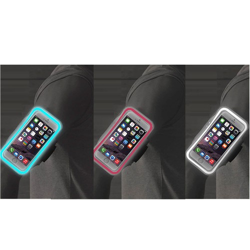 Fitness Running Armband Phone Holder Bag Waterproof, Inch Black