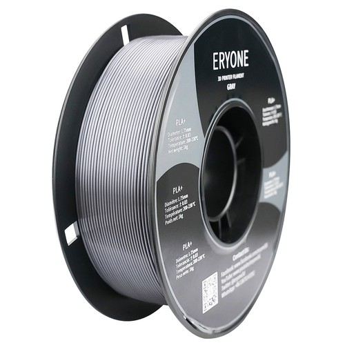 ERYONE PLA-Filament für 3D-Drucker, 1,75 mm, Toleranz 0,03 mm, 1 kg (2,2 Pfund)/Spule, Grau