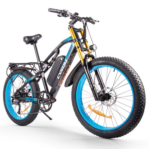 CYSUM M900 Fat Tire Elektrofahrrad 48V 1000W Motor Schwarz-Blau