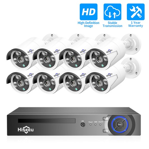 Hiseeu 3MP H.265 8CH POE Security Surveillance Camera System Kit Set AI...