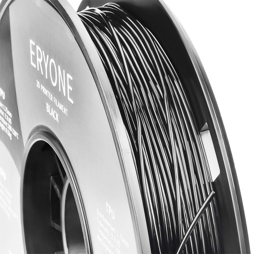 ERYONE TPU-Filament für 3D-Drucker, 1,75 mm, Toleranz 0,03 mm, 0,5 kg (1,1 LB)/Spule – Schwarz