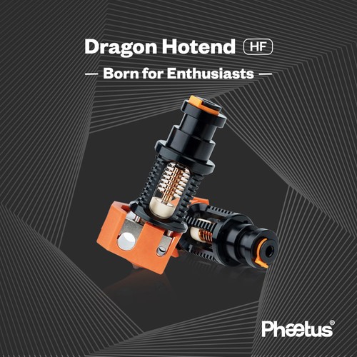 Phaetus Dragon Hotend HF V2.0 Superpräziser 3D-Drucker-Extrusionskopf für V6 Hotend DDE DDB Direct Drive Bowden - Schwarz