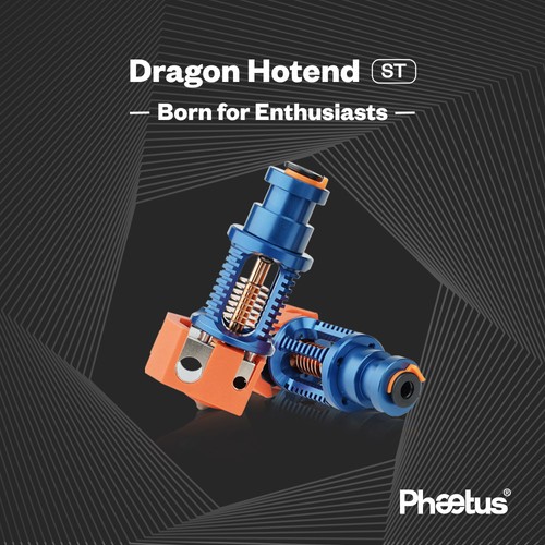 Phaetus Dragon Hotend ST V2.0 Superpräzisions-3D-Drucker-Extrusionskopf für V6 Hotend DDE DDB Direct Drive Bowden -Blau