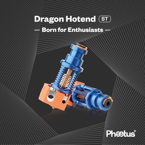 Phaetus Dragon Hotend ST V2.0 Superpräzisions-3D-Drucker-Extrusionskopf für V6 Hotend DDE DDB Direct Drive Bowden - Schwarz