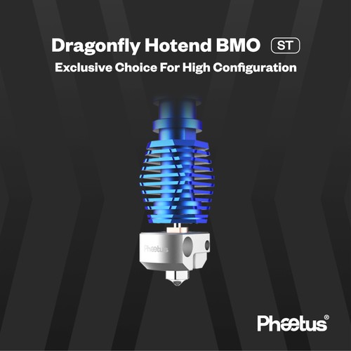 Phaetus Dragonfly HOTEND BMO ST Bimetall HEATBREAK für Bowden DDB Extruder Direct Drive - Schwarz