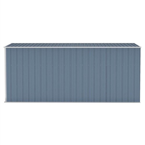 Wall-mounted Garden Shed Grey 118x382x178 cm Galvanised Steel