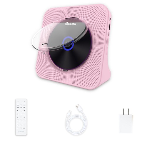 Kecag KC-806 Desktop-CD-Player mit LED-Anzeige, Bluetooth 5.0-Fernbedienung, UKW-Radio, MP3-Kopfhöreranschluss, USB – Pink