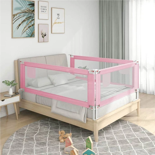 Barra de seguridad para cama para niños pequeños Tela rosa 140x25 cm