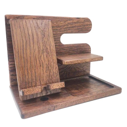 Wooden Mobile Phone Stand Multi-Functional Docking Dock