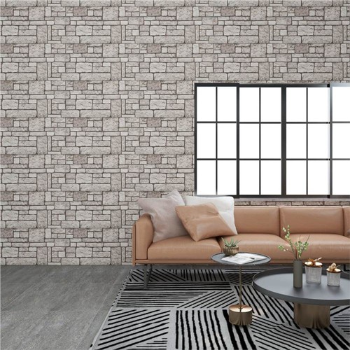 3D Wall Panels with Grey Brick Design 10 pcs EPS