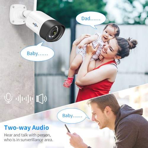 Hiseeu 3MP trådlös CCTV-systemkamera 2-vägsljud för 1536P IP-kamera utomhussäkerhetssystem Videoövervakningssatser