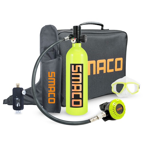 SMACO S400 Plus 1L mini dykartank för 15-20 minuters användningstid Lätt och bärbar dyksats - grön
