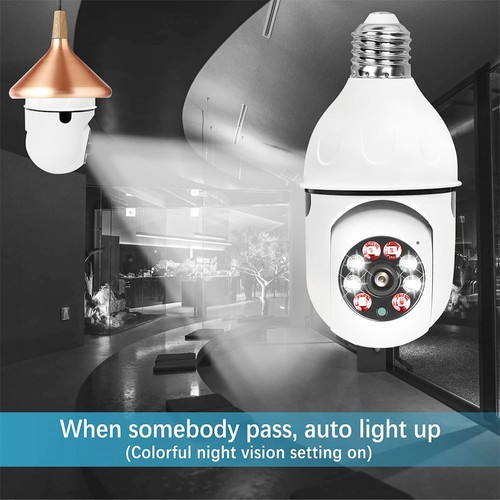 E27 Bulb Camera 1080P Überwachungskamerasystem mit 2,4 GHz WiFi 360 Grad Wireless Home Surveillance Cameras Night Vision