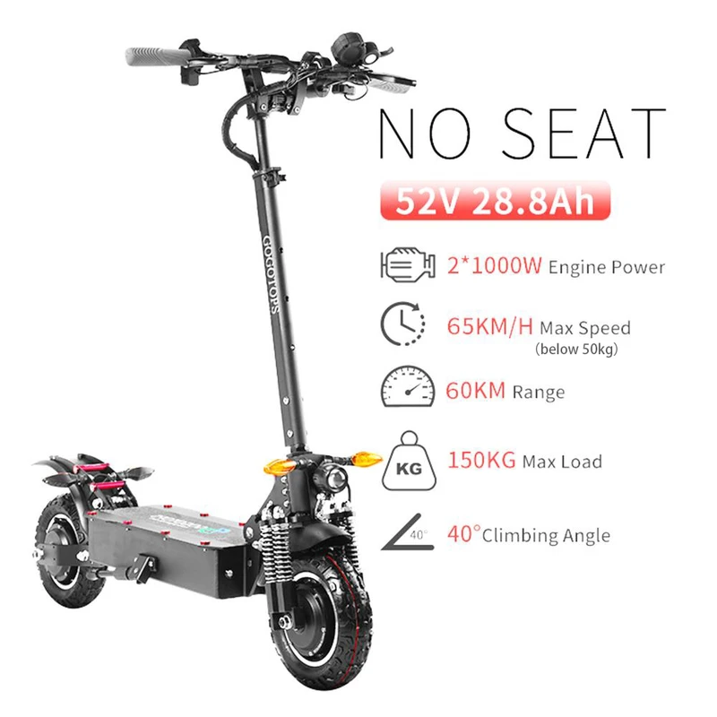 Gogotops GS4 Off Road Electric Scooter 1000W*2 Dual Motor 52V 28.8Ah