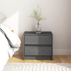 Bedside Cabinet Grey 40x305x355 cm Solid Pine Wood