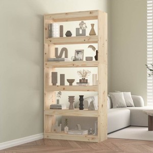 Book CabinetRoom Divider 80x30x1674 cm Solid Wood Pine