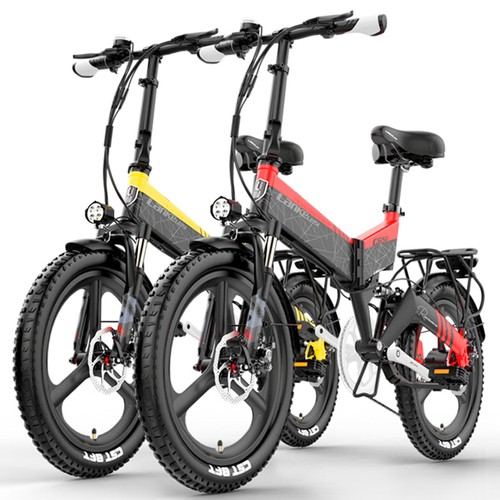 LANKELEISI G650 Electric Folding Bike 400W Motor Red