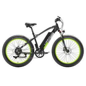 Bicicleta Elétrica LANKELEISI XC4000 48V 1000W Motor Verde