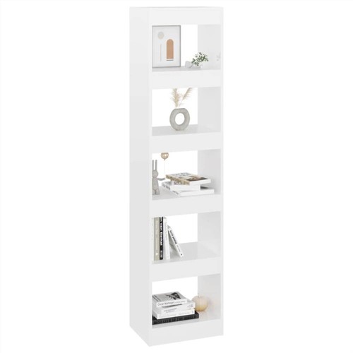 Book Cabinet/Room Divider High Gloss White 40x30x166 cm