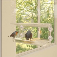 Window Bird Feeders 2 pcs Acrylic 30x12x15 cm