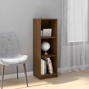 Book CabinetRoom Divider Honey Brown Solid Pinewood
