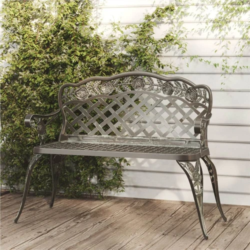 Cast aluminum garden online bench sale