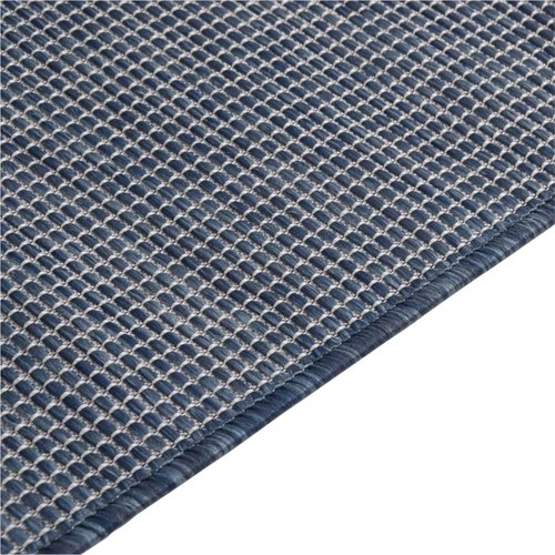 Flachgewebter Outdoor-Teppich 100x200 cm Blau