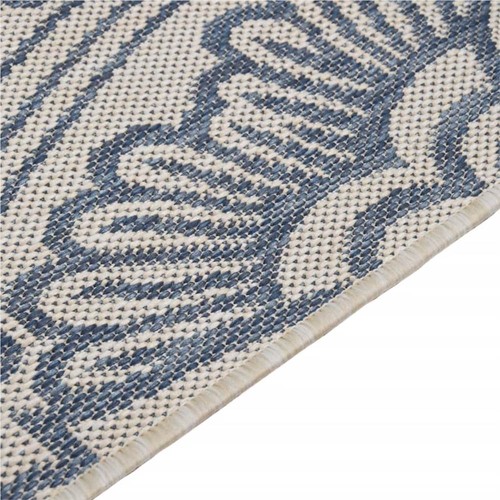 Flachgewebter Outdoor-Teppich 120 x 170 cm Blaues Muster