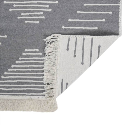 Teppich Dunkelgrau 100x300 cm Baumwolle