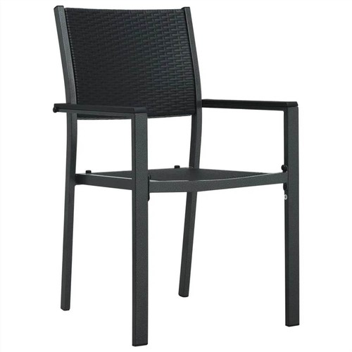 3 Piece Garden Dining Set Black