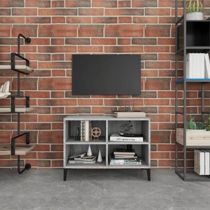 TV Cabinet with Metal Legs Grey Sonoma 695x30x50 cm