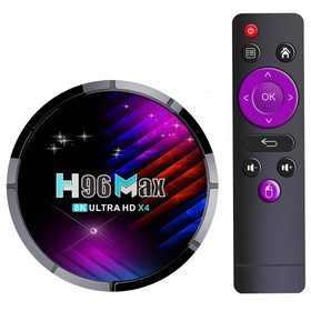 H96 Max TV X4 Box Amlogic S905X4 64 bits Quad Core ARM® Cortex ™ A55 4 Go de RAM 64 Go de ROM 24G + 5G WiFi 4K AV1  Prise britannique