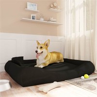 Dog Cushion with Pillows Black 135x110x23 cm Oxford Fabric